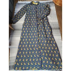 vintage paisley print maxi dress